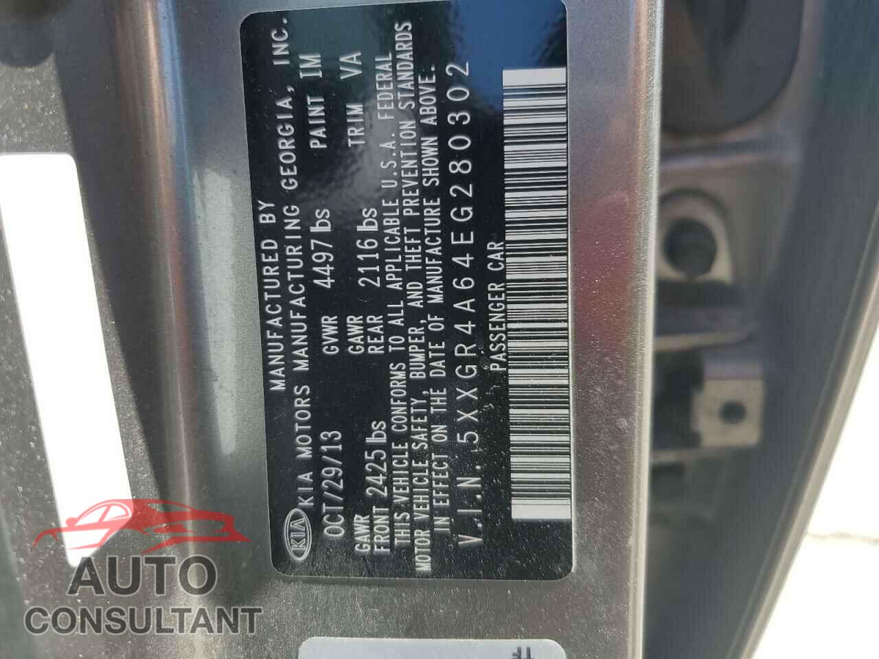 KIA OPTIMA 2014 - 5XXGR4A64EG280302