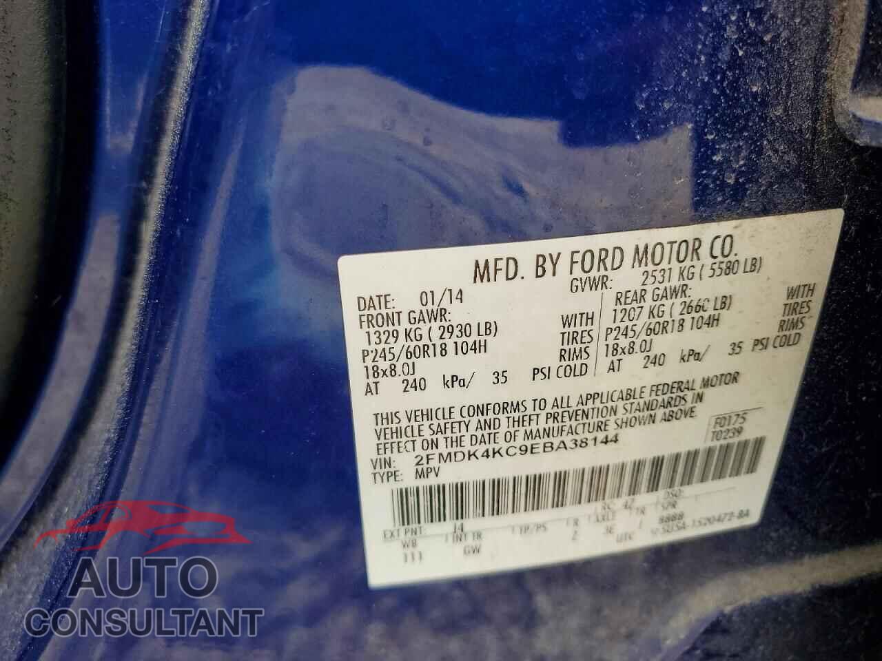 FORD EDGE 2014 - 2FMDK4KC9EBA38144
