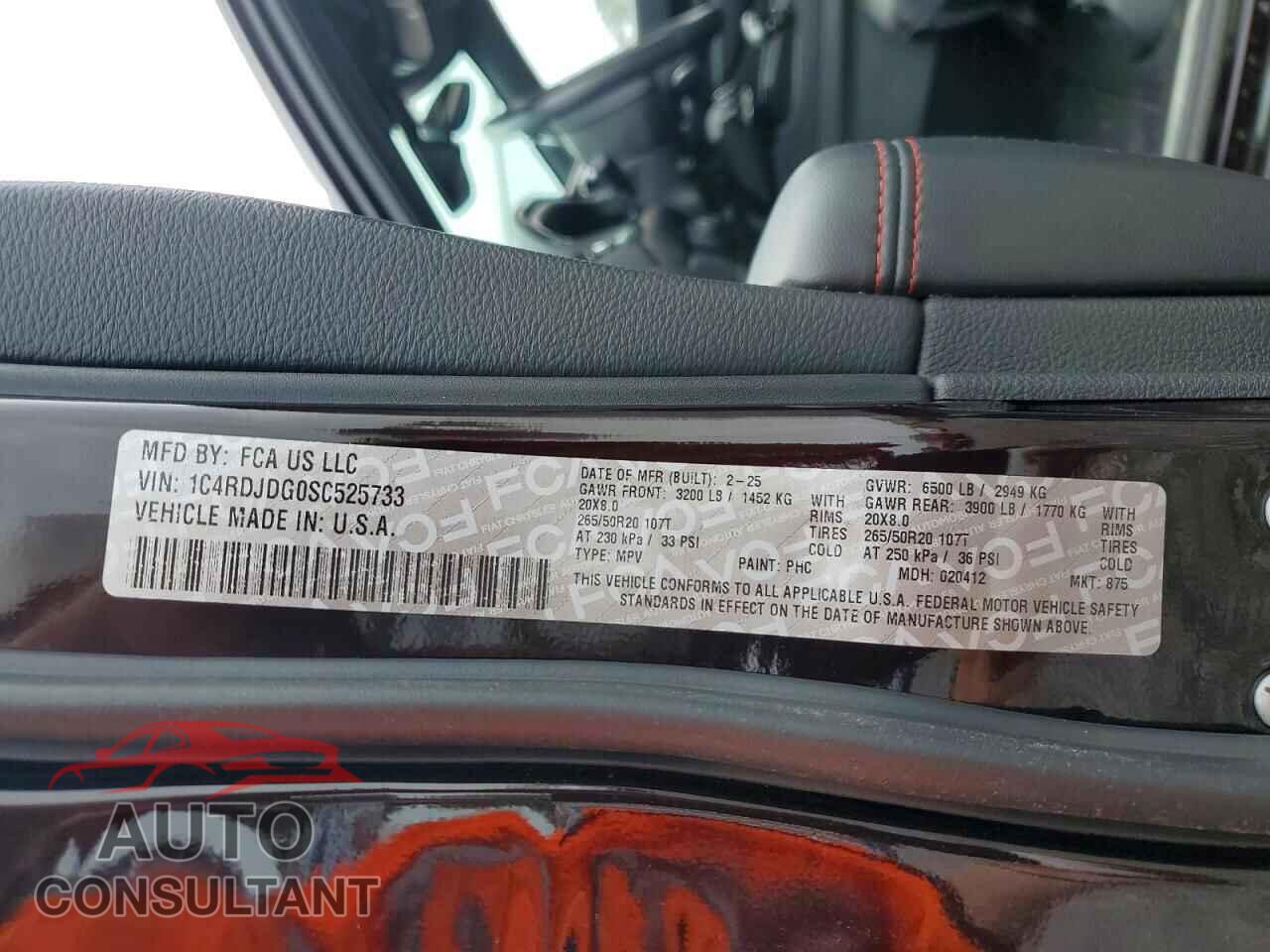DODGE DURANGO 2025 - 1C4RDJDG0SC525733
