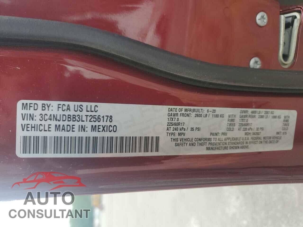 JEEP COMPASS 2020 - 3C4NJDBB3LT256178