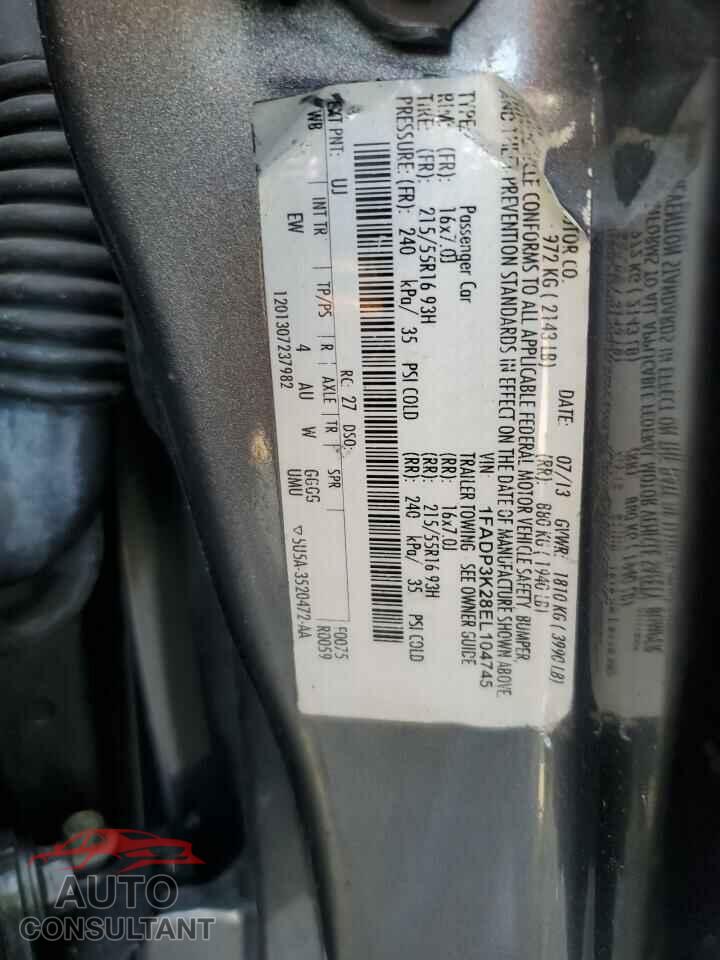 FORD FOCUS 2014 - 1FADP3K28EL104745