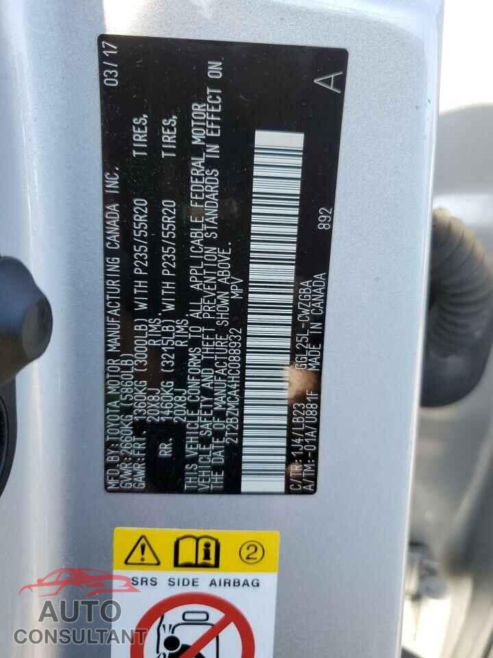 LEXUS RX350 2017 - 2T2BZMCA4HC088932