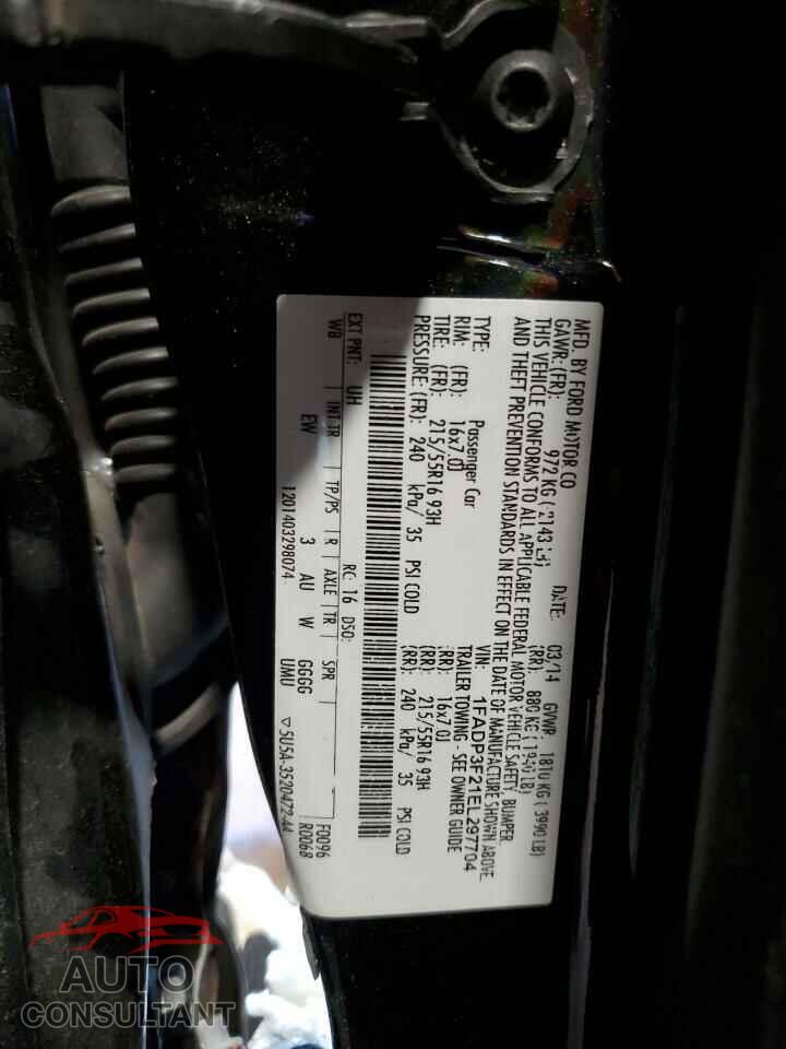 FORD FOCUS 2014 - 1FADP3F21EL297704