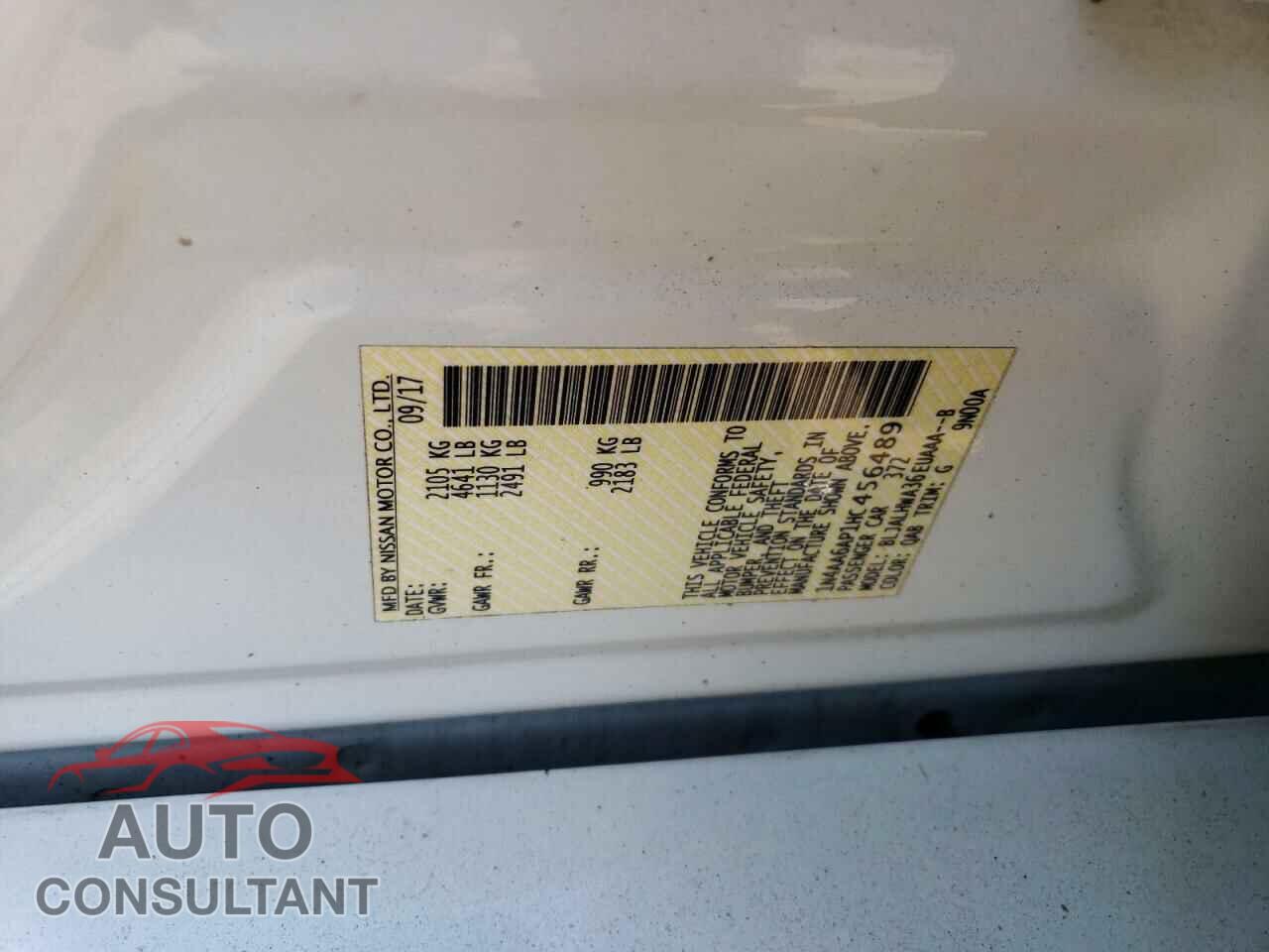 NISSAN MAXIMA 2017 - 1N4AA6AP1HC456489