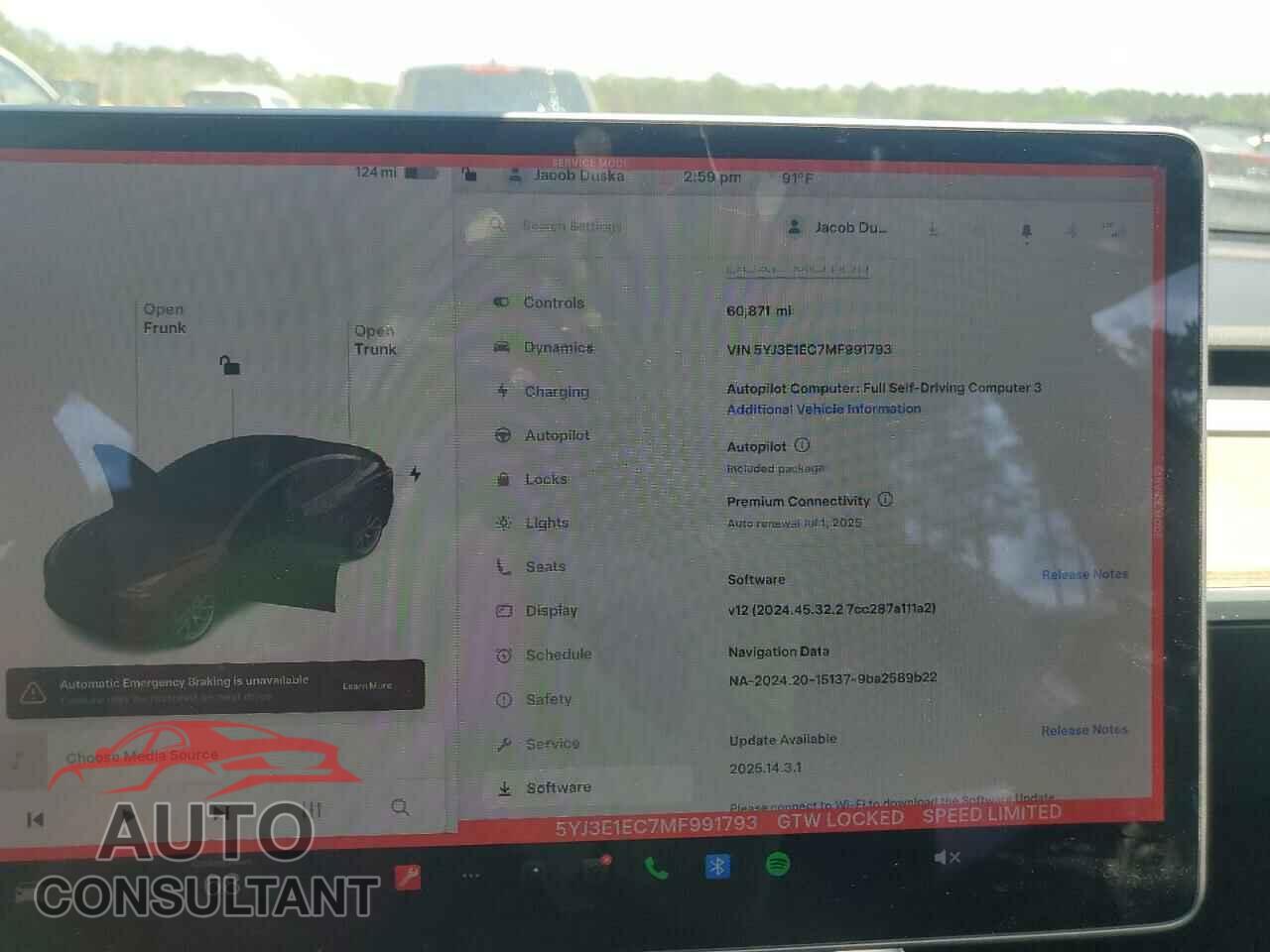 TESLA MODEL 3 2021 - 5YJ3E1EC7MF991793