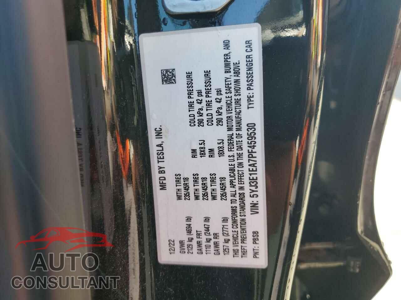 TESLA MODEL 3 2023 - 5YJ3E1EA7PF459530