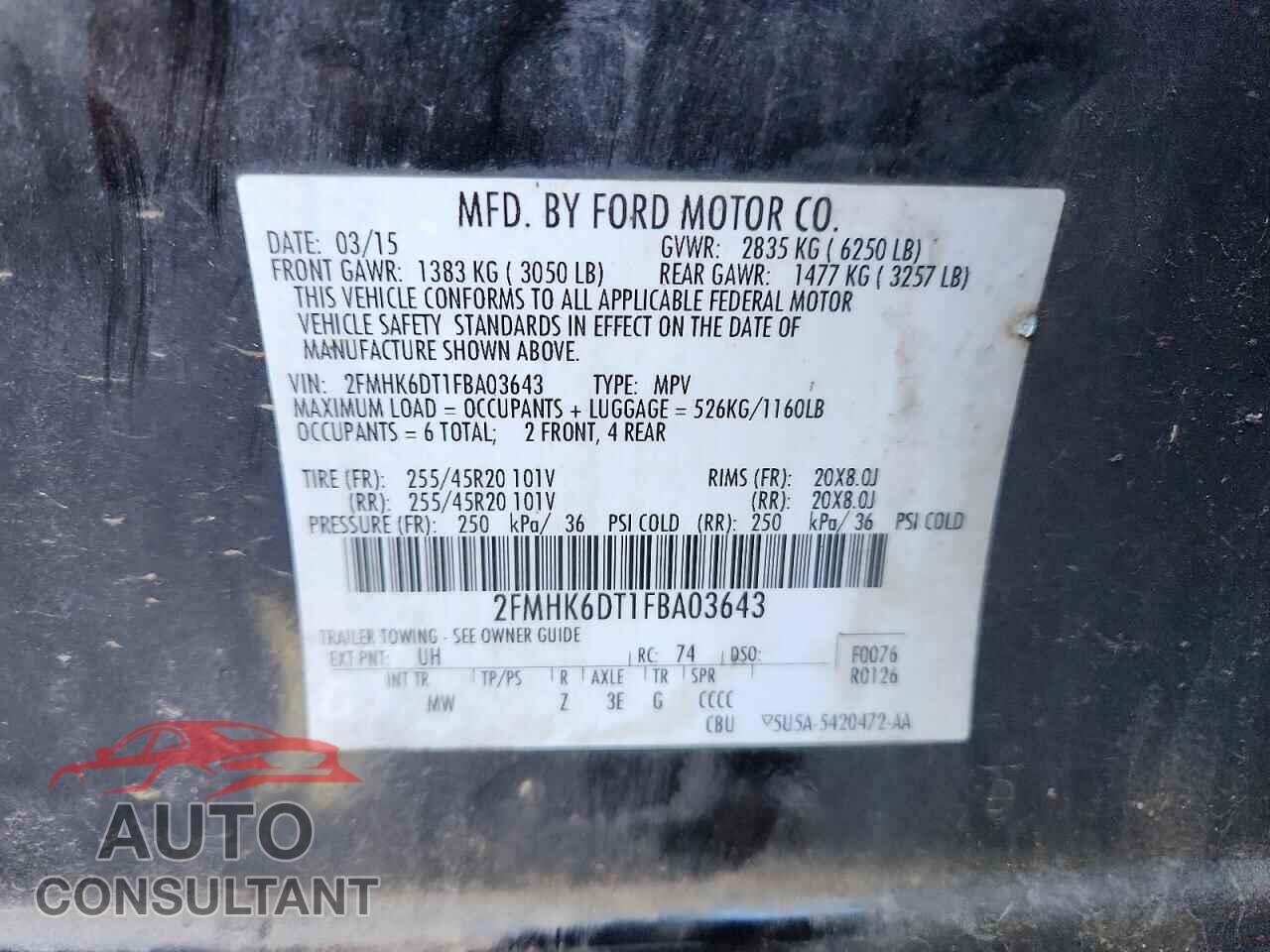 FORD FLEX 2015 - 2FMHK6DT1FBA03643