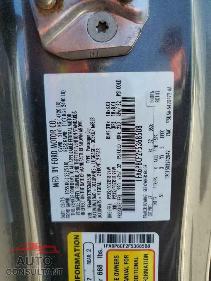 FORD MUSTANG 2015 - 1FA6P8CF2F5368508