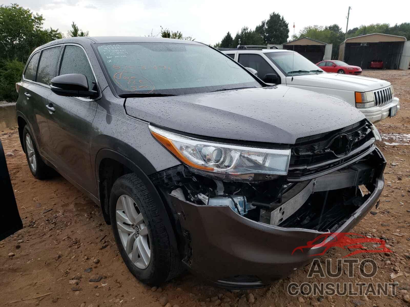 TOYOTA HIGHLANDER 2016 - 5TDBKRFH5GS330809