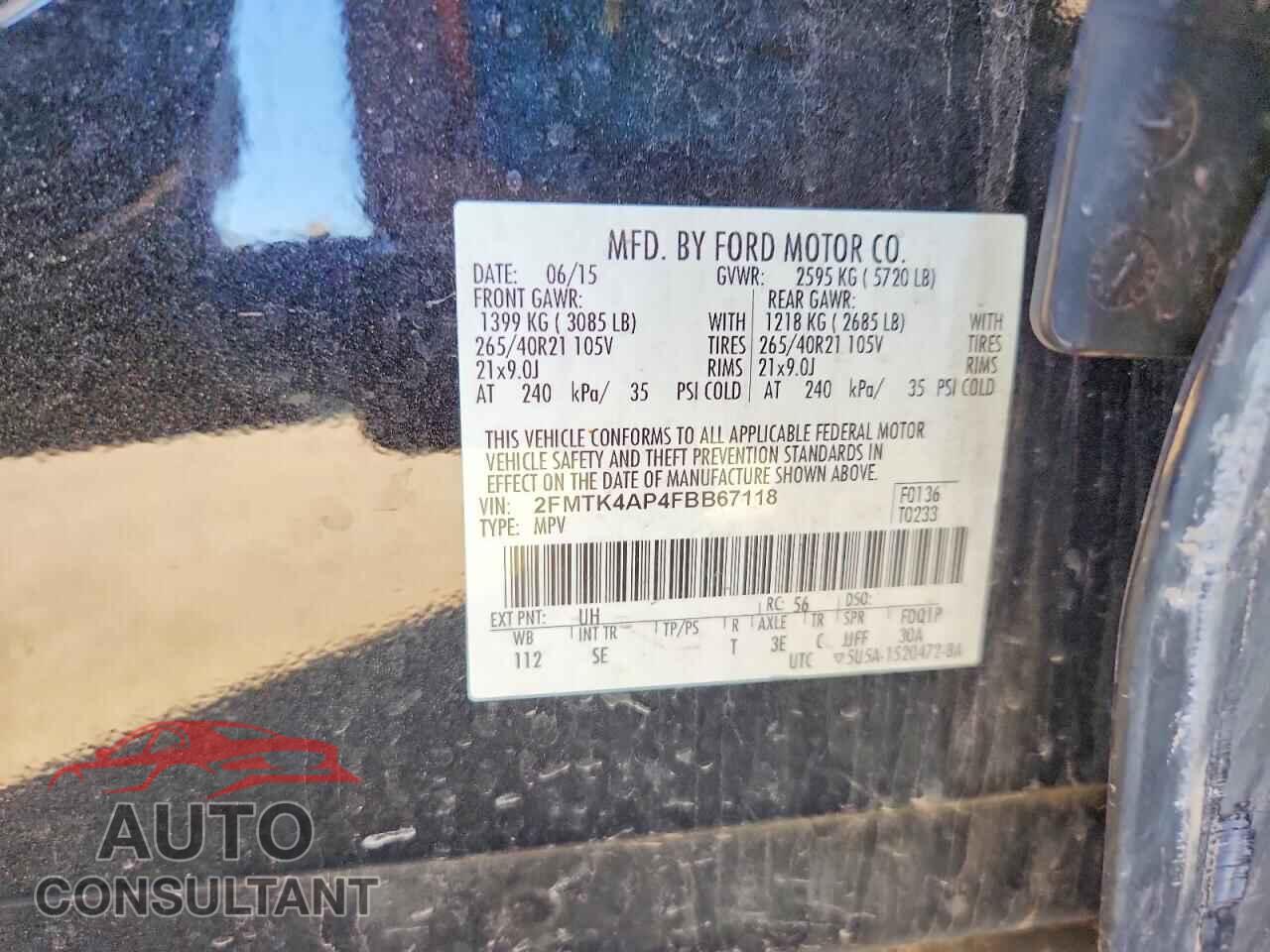 FORD EDGE 2015 - 2FMTK4AP4FBB67118