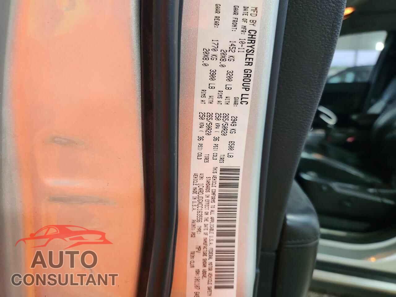DODGE DURANGO 2012 - 1C4RDJDGXCC163556