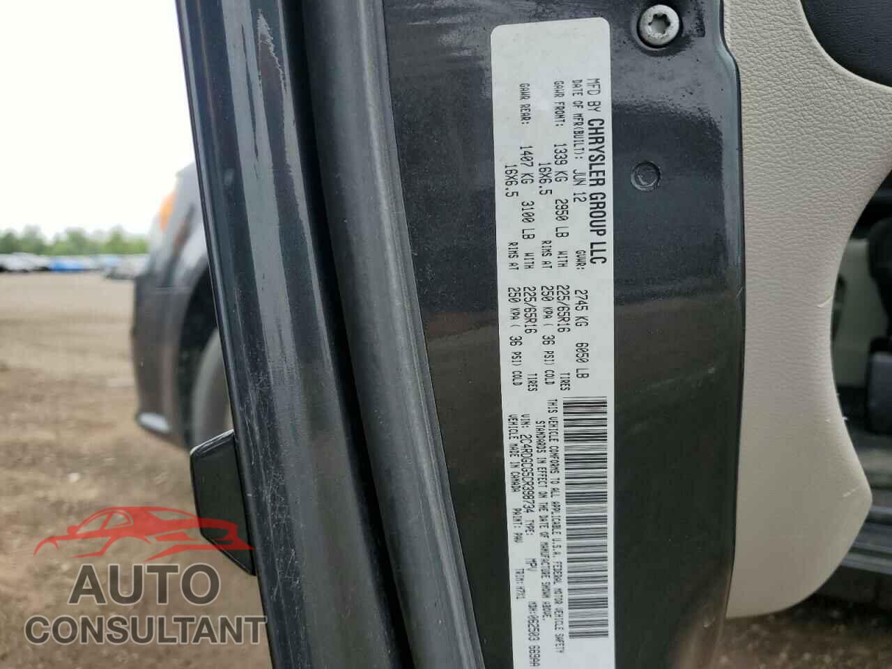 DODGE CARAVAN 2012 - 2C4RDGCG5CR398734