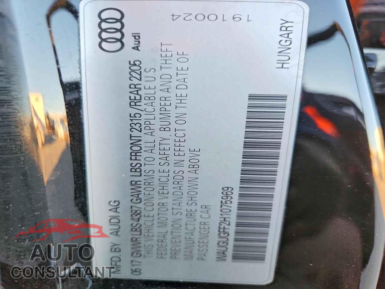 AUDI A3 2017 - WAUGUGFF2H1075969