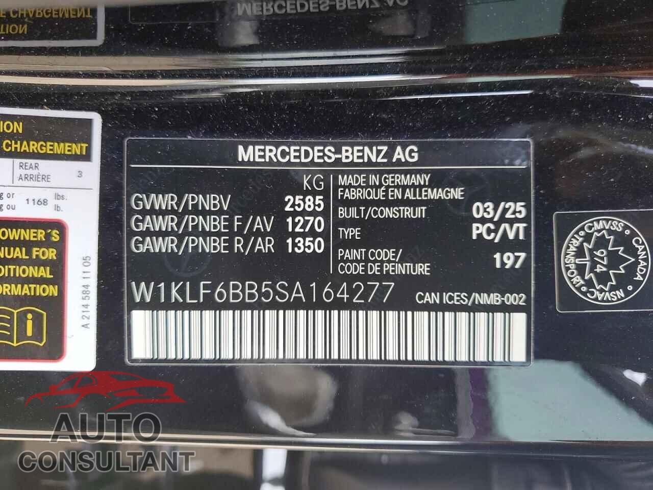MERCEDES-BENZ E-CLASS 2025 - W1KLF6BB5SA164277