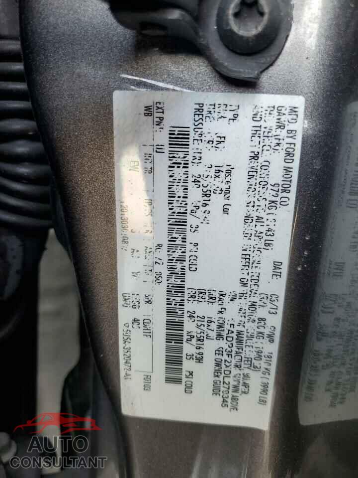 FORD FOCUS 2013 - 1FADP3F2XDL279345