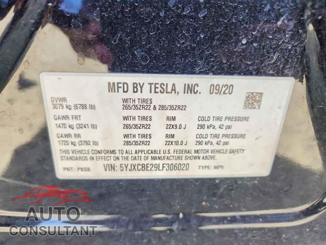 TESLA MODEL X 2020 - 5YJXCBE29LF306020