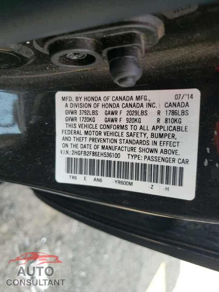 HONDA CIVIC 2014 - 2HGFB2F86EH536100
