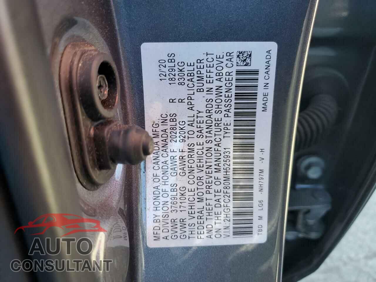 HONDA CIVIC 2021 - 2HGFC2F80MH525931