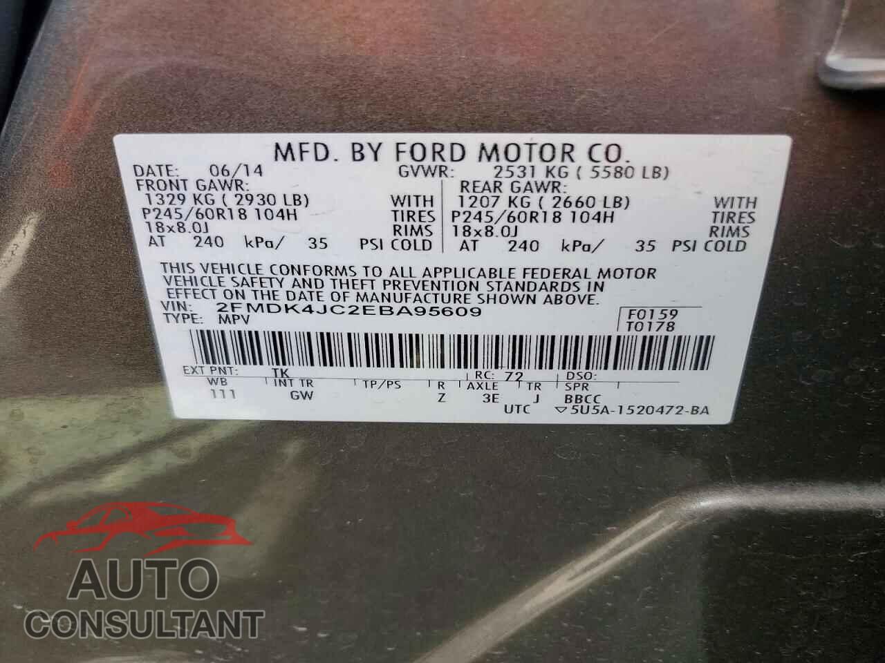 FORD EDGE 2014 - 2FMDK4JC2EBA95609
