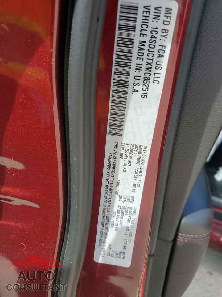 DODGE DURANGO 2021 - 1C4SDJCTXMC852515