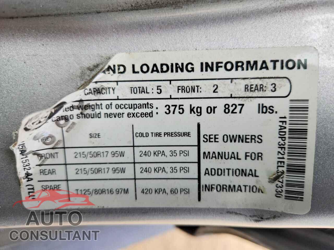 FORD FOCUS 2014 - 1FADP3F21EL337330