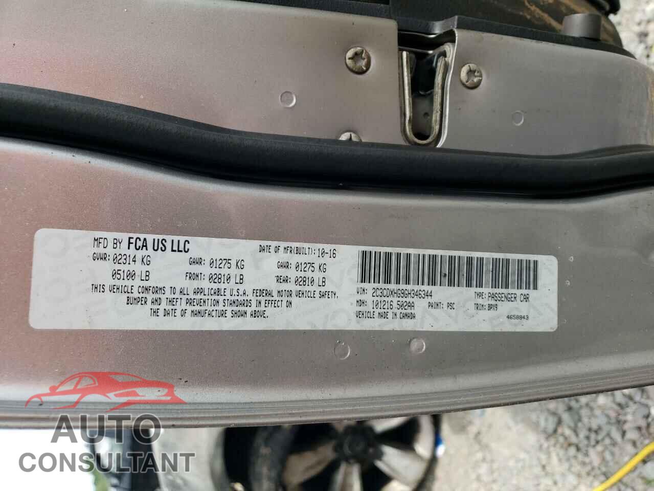 DODGE CHARGER 2016 - 2C3CDXHG9GH346344