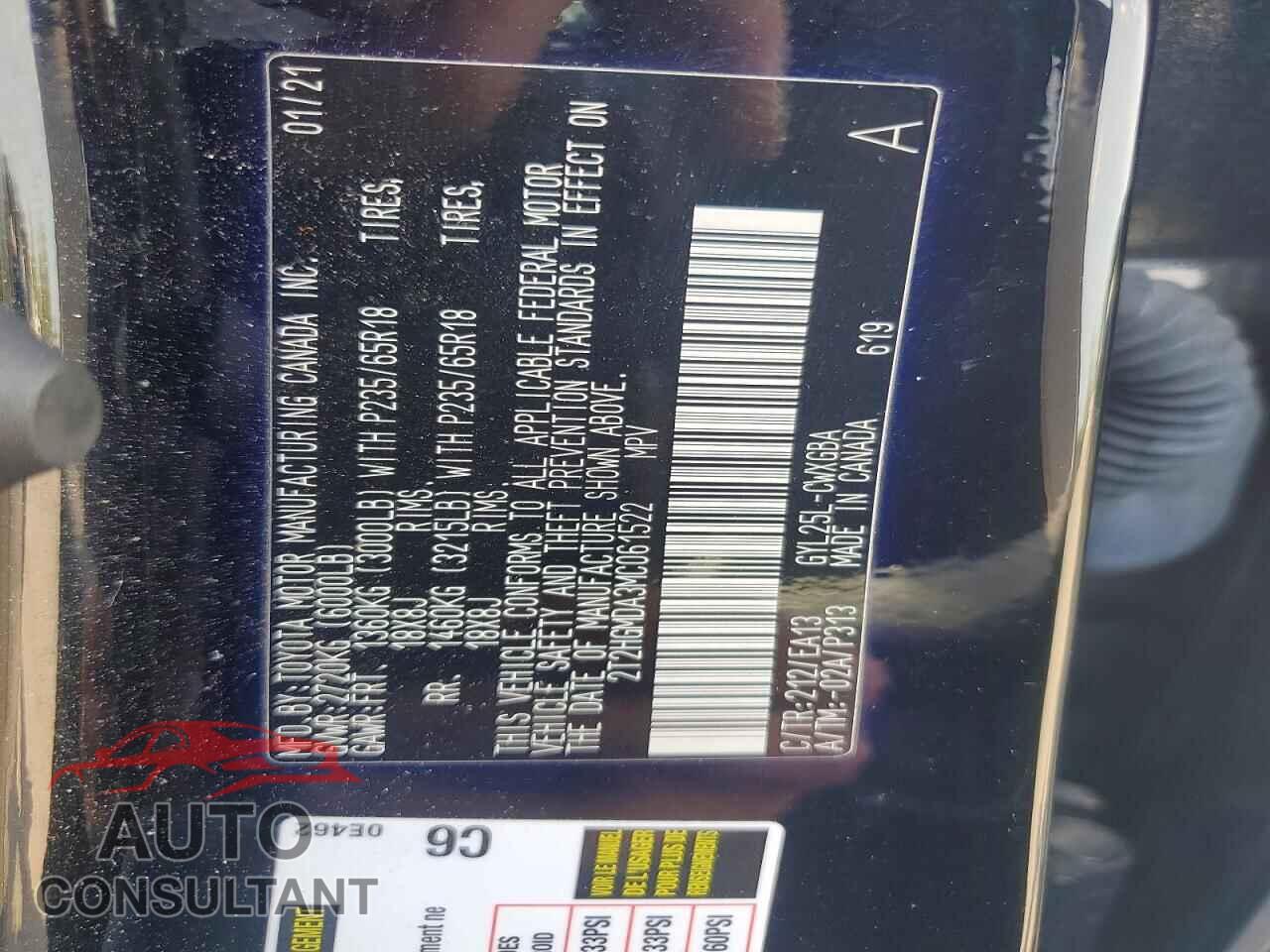 LEXUS RX450 2021 - 2T2HGMDA3MC061522
