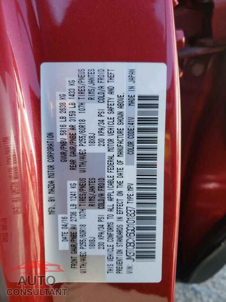 MAZDA CX-9 2016 - JM3TCBCY6G0101837