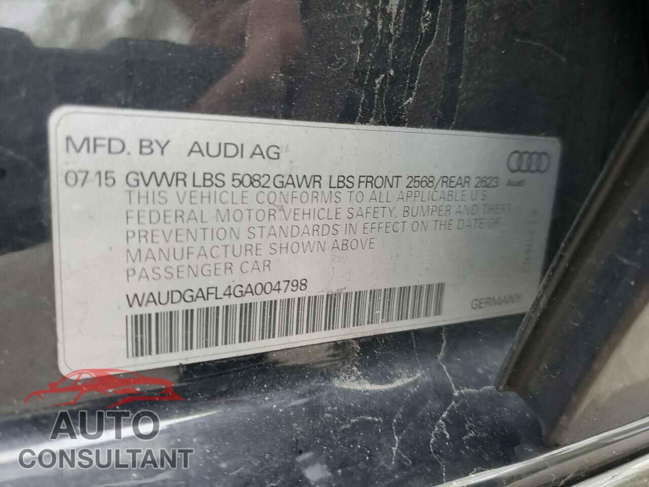 AUDI S4/RS4 2016 - WAUDGAFL4GA004798