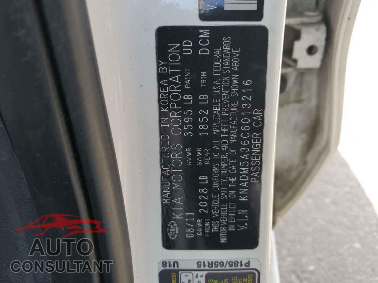 KIA RIO 2012 - KNADM5A36C6013216