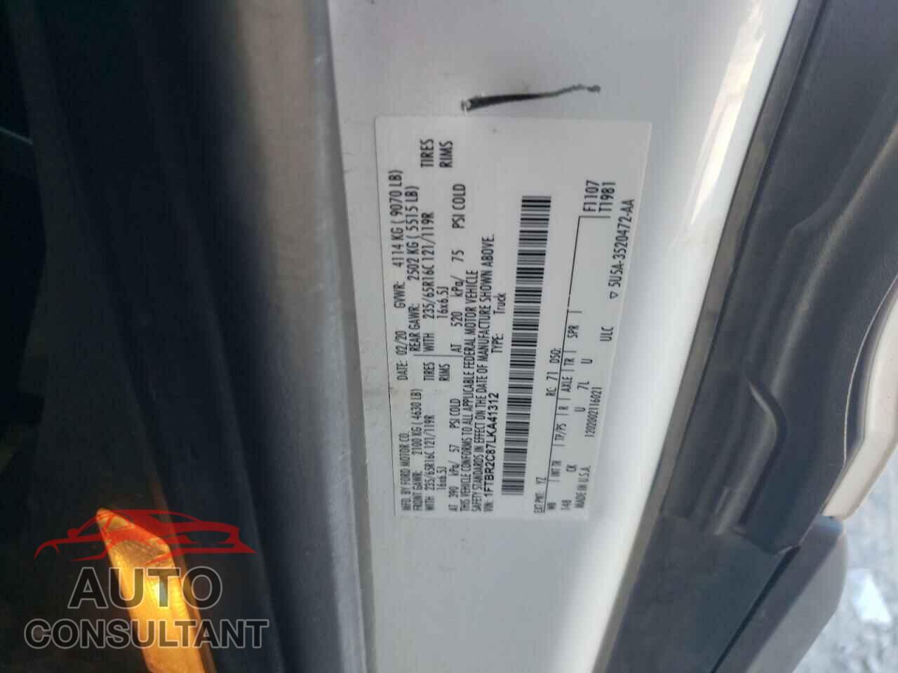 FORD TRANSIT 2020 - 1FTBR2C87LKA41312