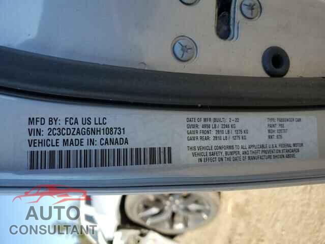 DODGE CHALLENGER 2022 - 2C3CDZAG6NH108731