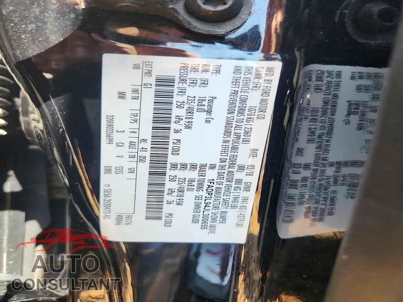 FORD FOCUS 2018 - 1FADP3L94JL300655