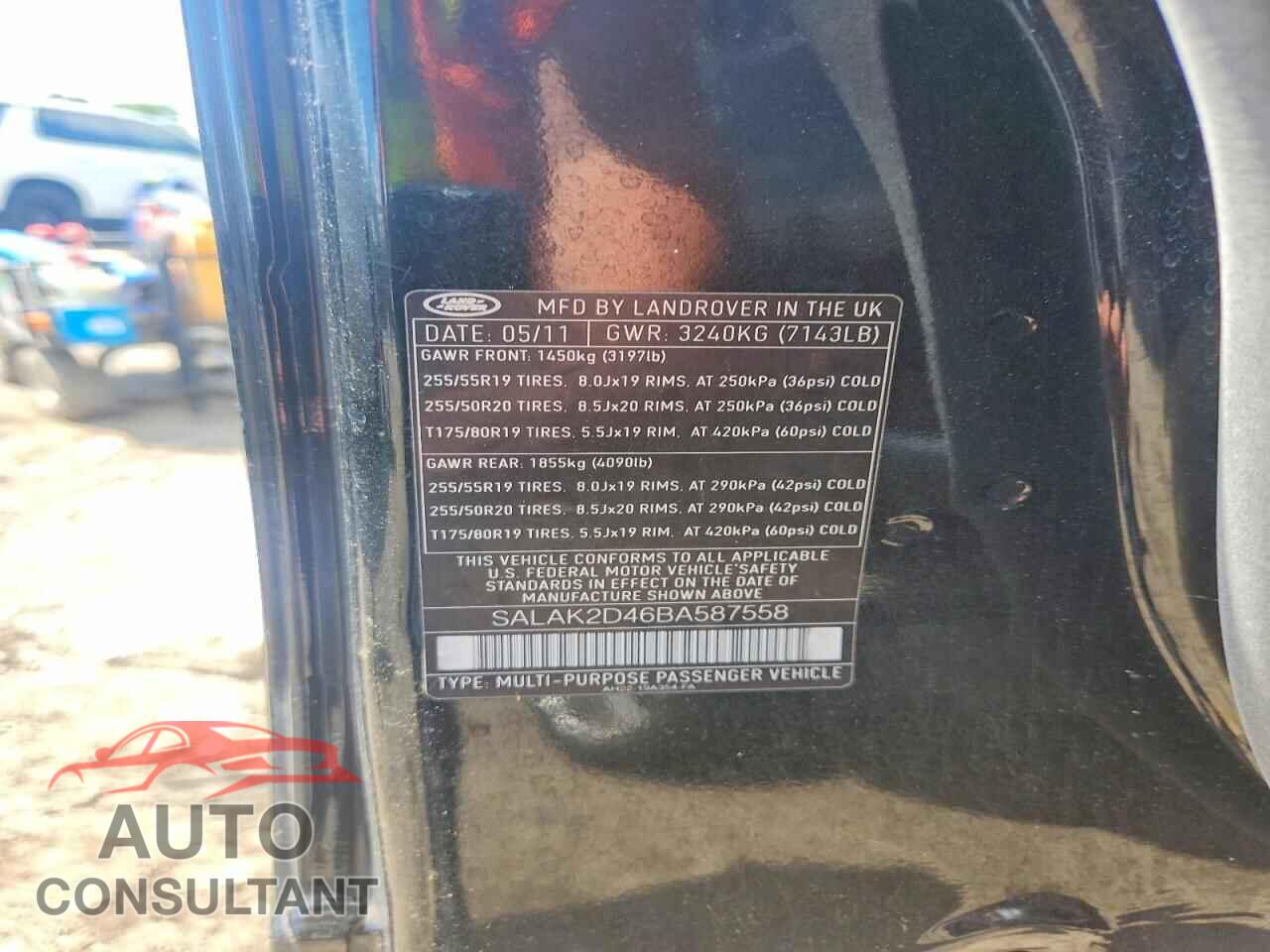 LAND ROVER LR4 2011 - SALAK2D46BA587558