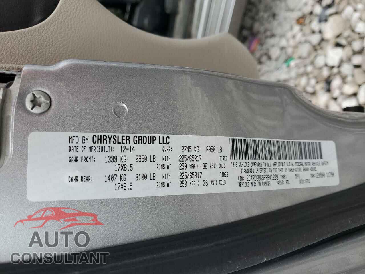 DODGE CARAVAN 2015 - 2C4RDGBG5FR641299