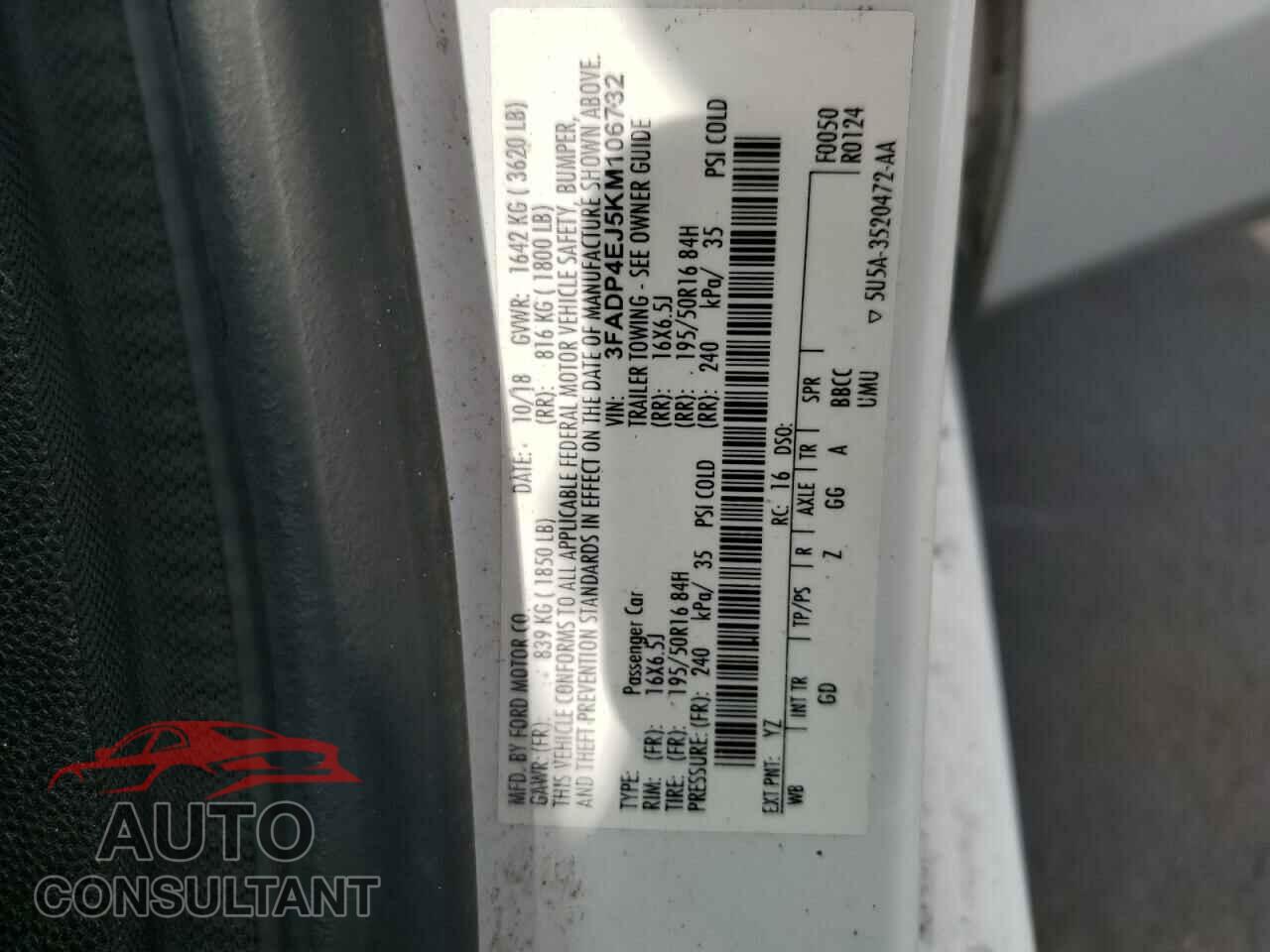 FORD FIESTA 2019 - 3FADP4EJ5KM106732