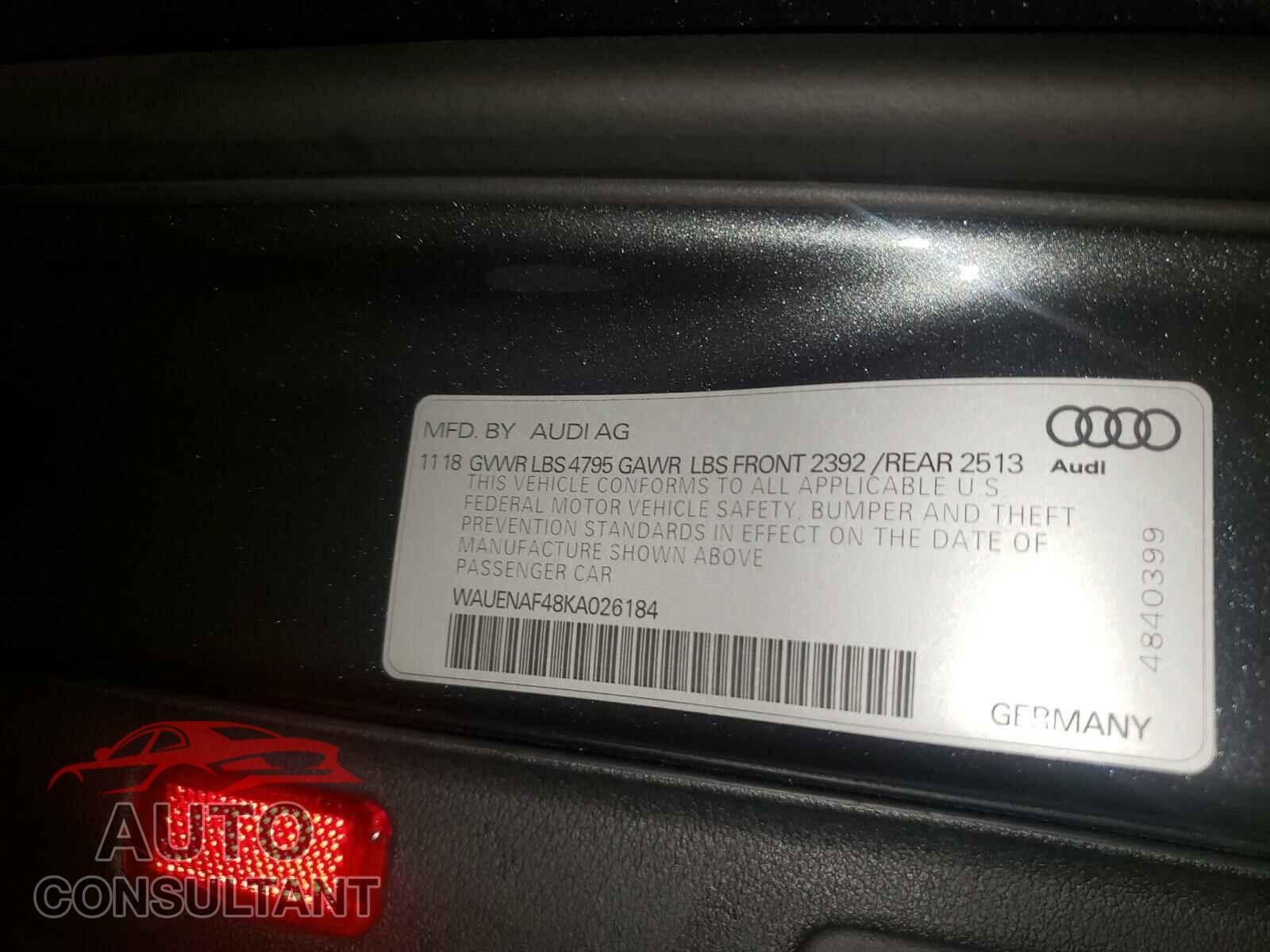 AUDI A4 2019 - WAUENAF48KA026184