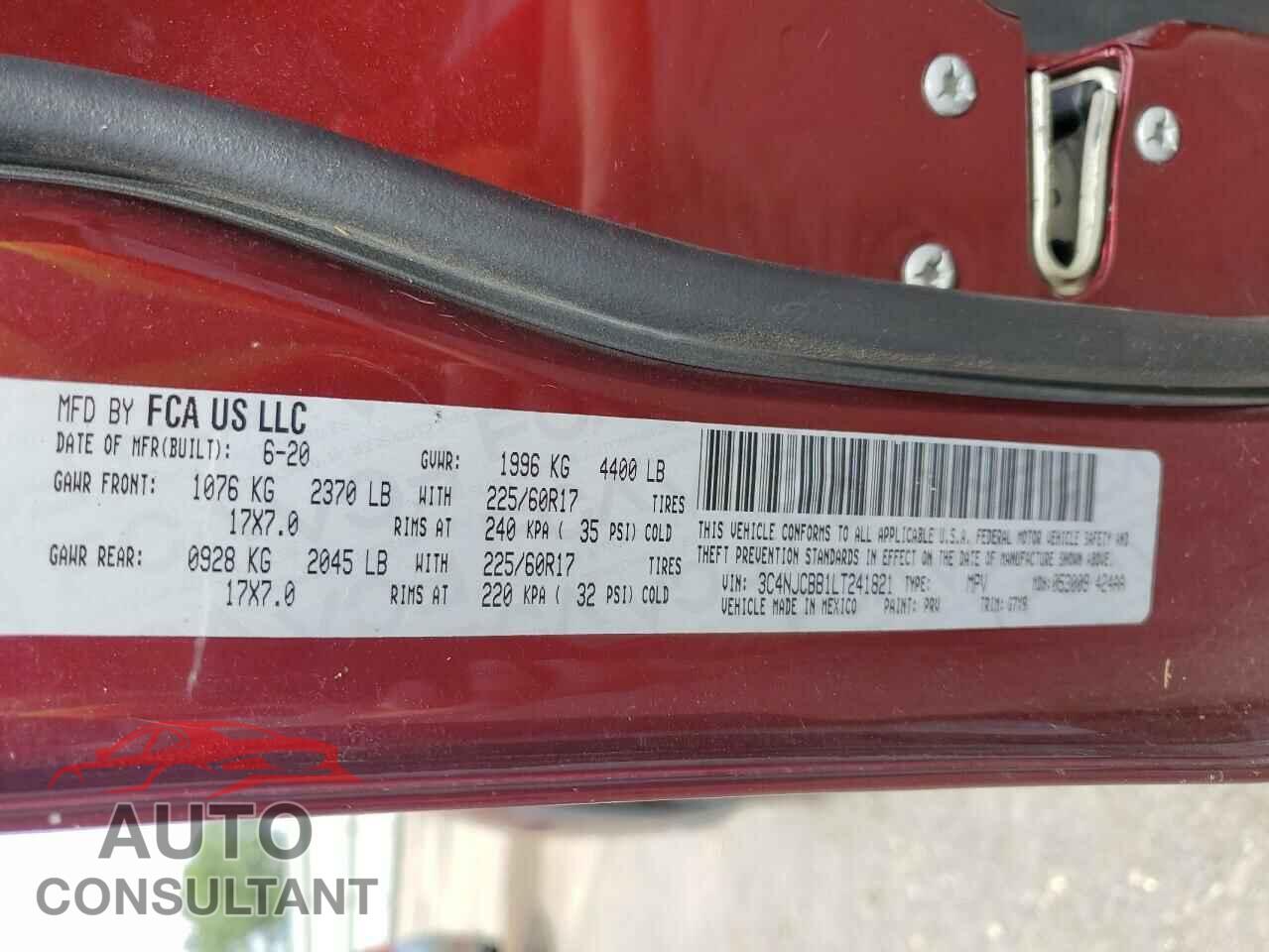 JEEP COMPASS 2020 - 3C4NJCBB1LT241821