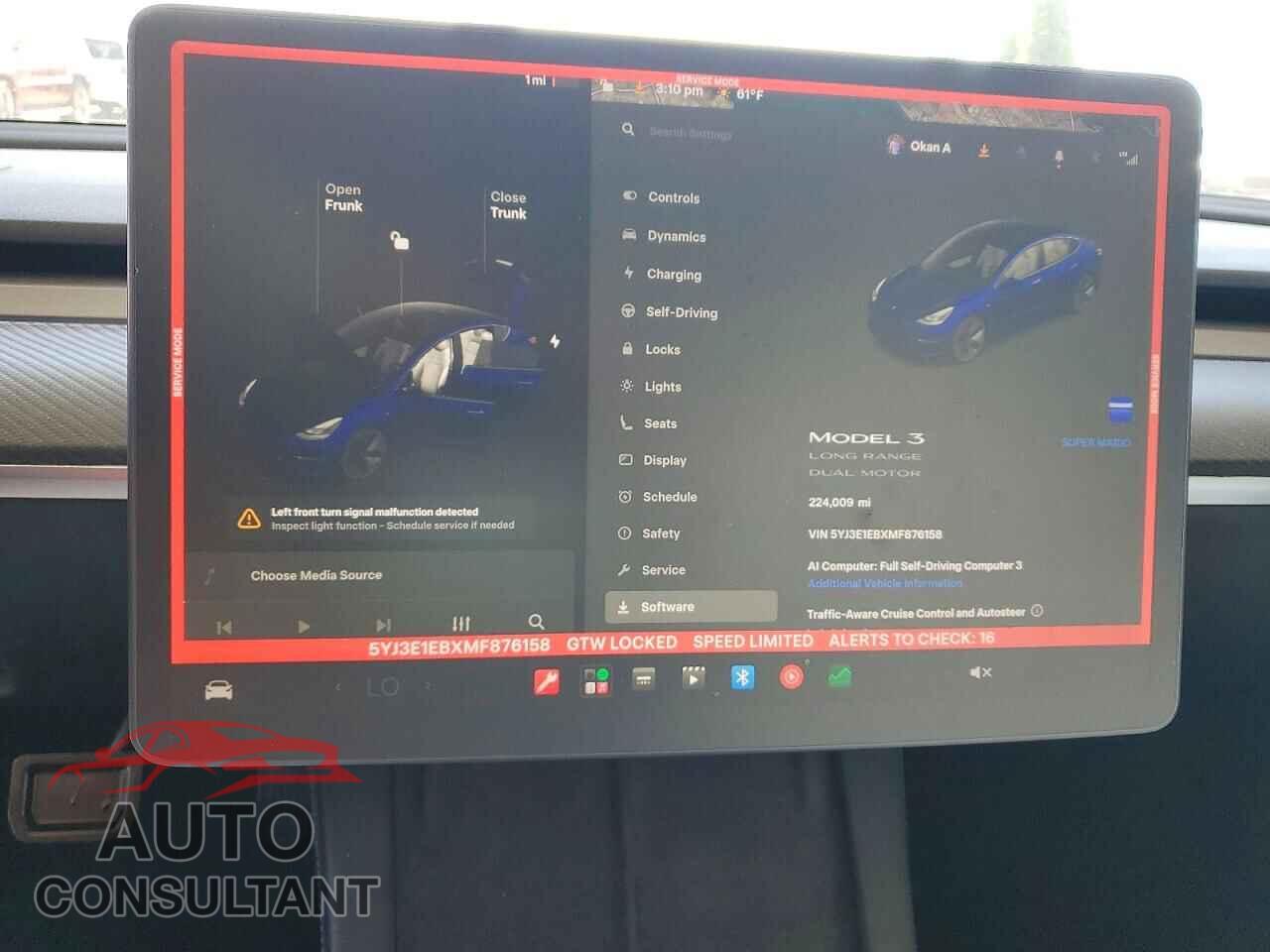 TESLA MODEL 3 2021 - 5YJ3E1EBXMF876158