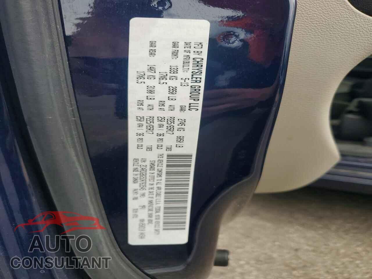 DODGE CARAVAN 2013 - 2C4RDGBG5DR763545