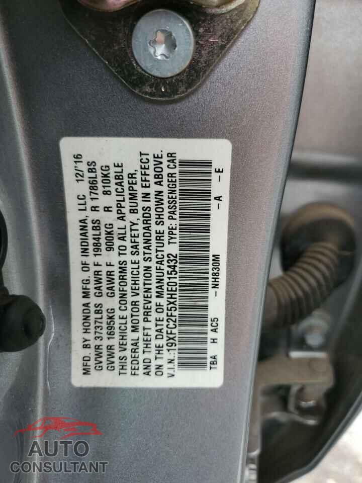 HONDA CIVIC 2017 - 19XFC2F5XHE015432