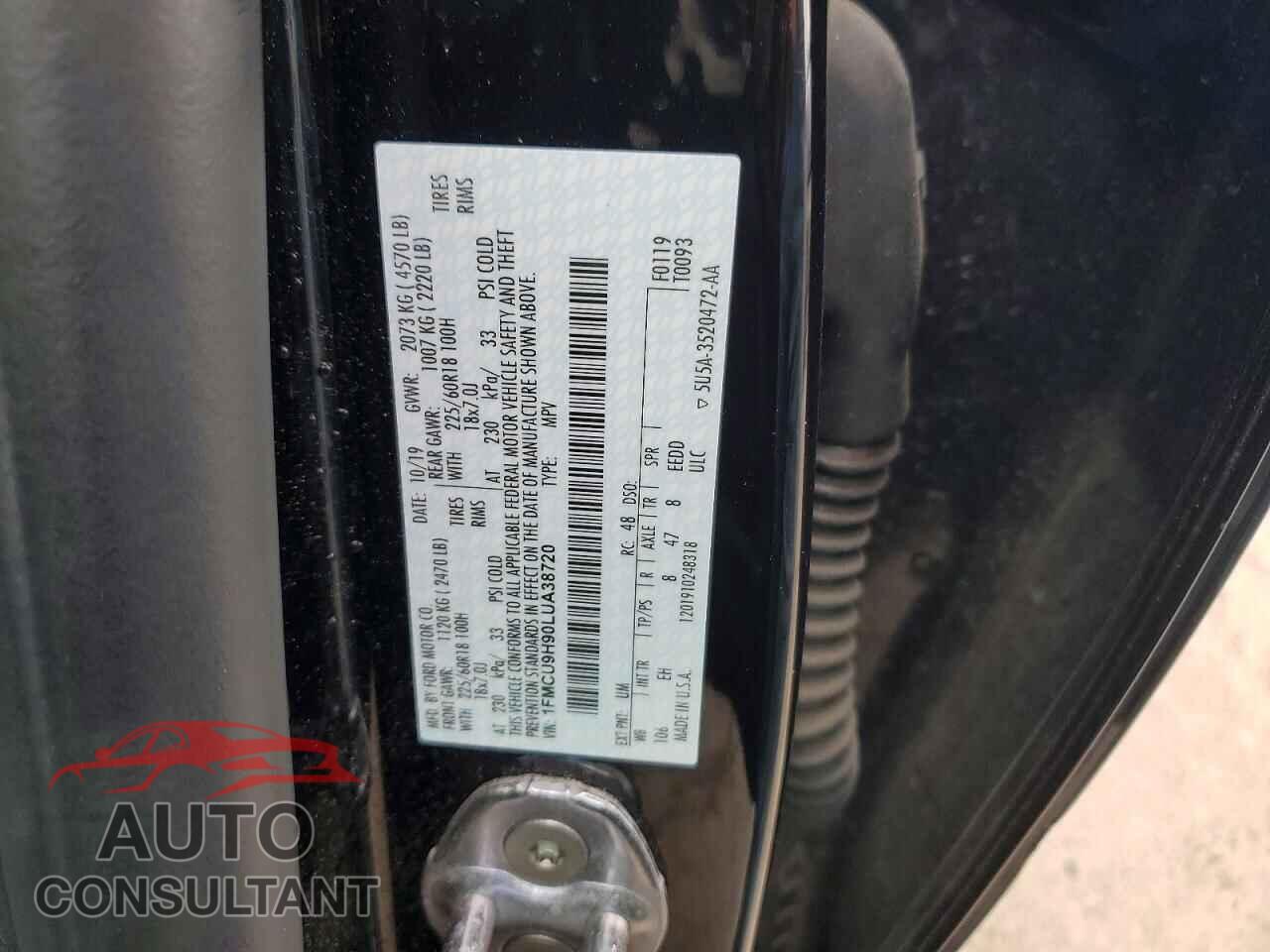FORD ESCAPE 2020 - 1FMCU9H90LUA38720