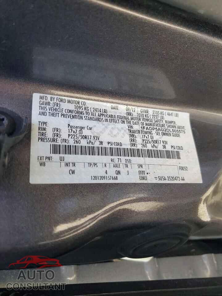 FORD CMAX 2013 - 1FADP5AU2DL505575