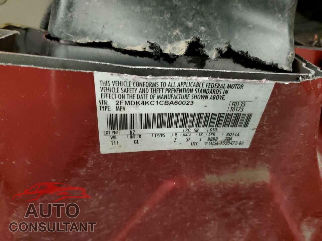 FORD EDGE 2012 - 2FMDK4KC1CBA60023