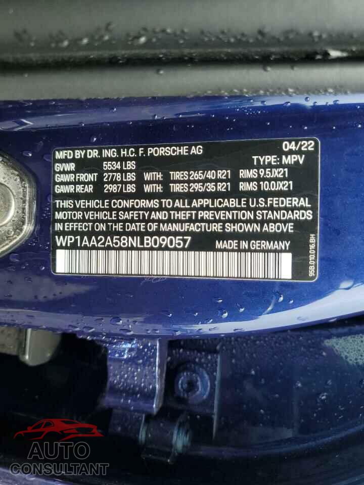 PORSCHE MACAN 2022 - WP1AA2A58NLB09057