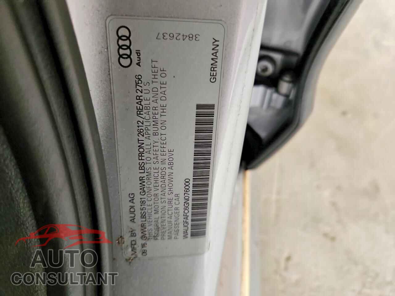 AUDI A6 2016 - WAUGFAFC6GN076000