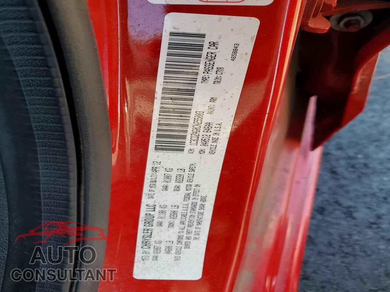 DODGE AVENGER 2012 - 1C3CDZAG0CN255003