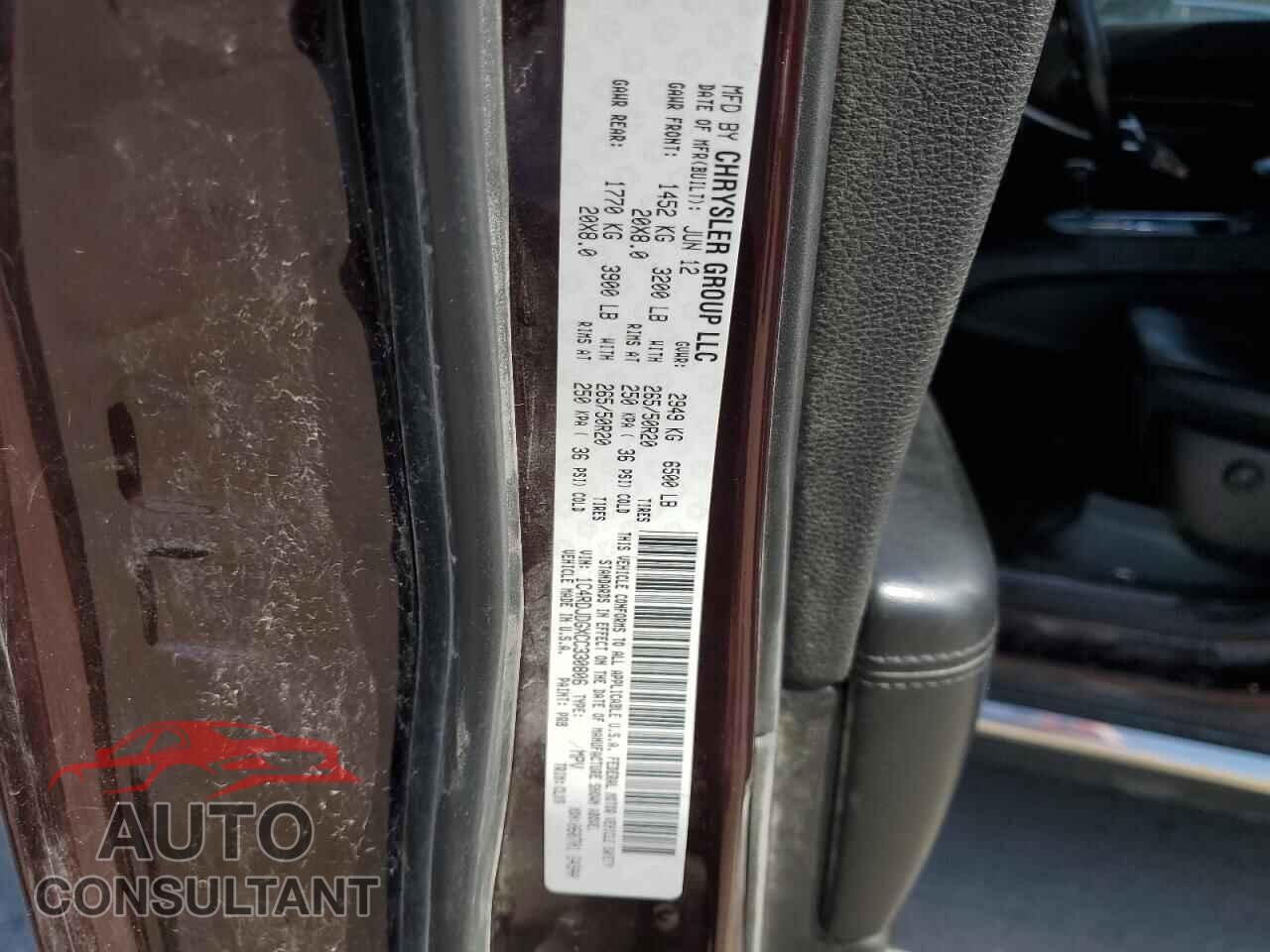 DODGE DURANGO 2012 - 1C4RDJDGXCC330806