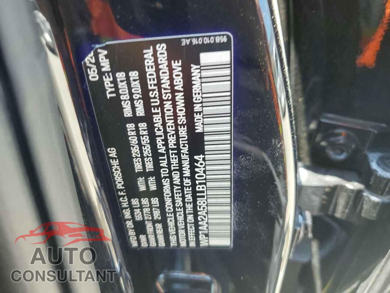 PORSCHE MACAN 2020 - WP1AA2A58LLB10464