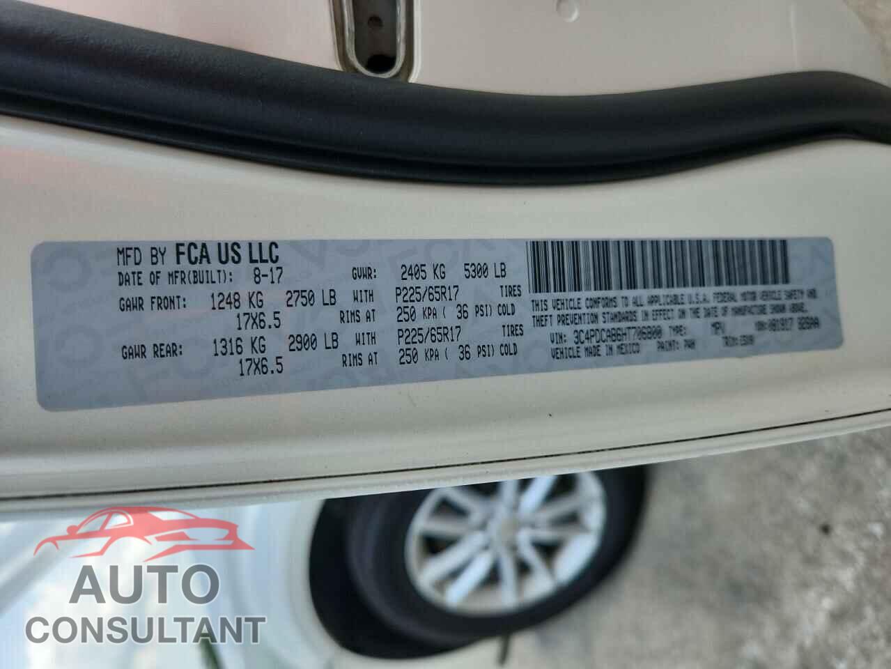 DODGE JOURNEY 2017 - 3C4PDCAB6HT706800